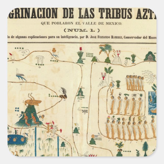 Aztec Mexico Valley 2 Square Sticker (Front)