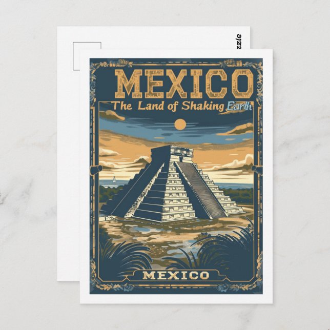 Aztec Mexico Vintage Famous Travel Place Postcard (Front/Back)
