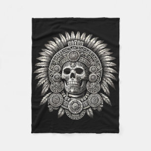 Aztec Mictlantecuhtli Mexican Pride Boxing Fleece Blanket