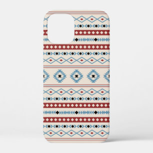 Aztec Mixed Motif Pattern Red Blue Blk Cream iPhone 12 Mini Case