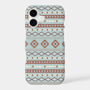 Aztec Mixed Motif Pattern Rusts Cream Blue