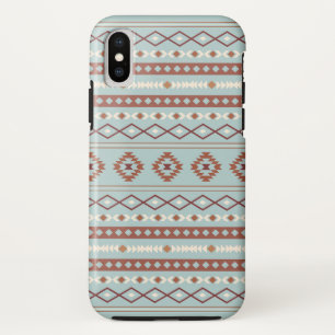 Aztec Mixed Motif Pattern Rusts Cream Blue Case-Mate iPhone Case