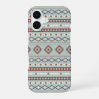 Aztec Mixed Motif Pattern Rusts Cream Blue