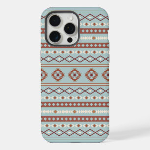 Aztec Mixed Motif Pattern Rusts Cream Blue iPhone 15 Pro Max Case