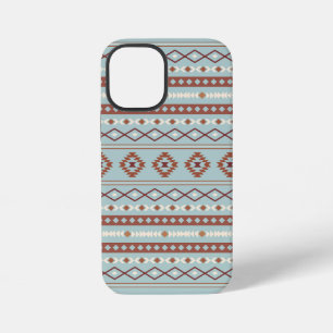 Aztec Mixed Motif Pattern Rusts Cream Blue iPhone 12 Mini Case