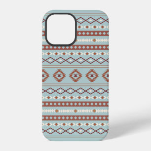 Aztec Mixed Motif Pattern Rusts Cream Blue iPhone 12 Pro Case