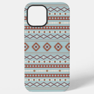 Aztec Mixed Motif Pattern Rusts Cream Blue iPhone 12 Pro Max Case