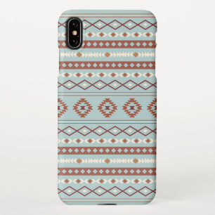 Aztec Mixed Motif Pattern Rusts Cream Blue iPhone XS Max Case