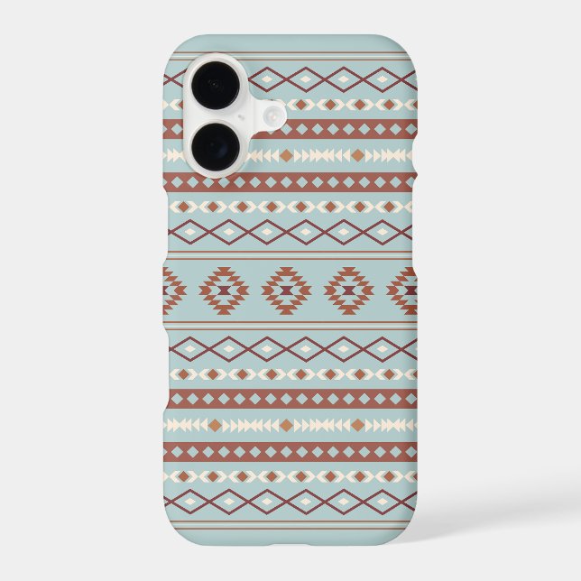 Aztec Mixed Motif Pattern Rusts Cream Blue Samsung Galaxy Case (Back)