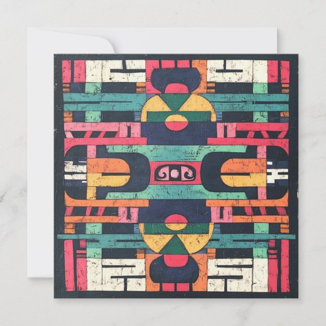 Aztec motif invitation (Front)