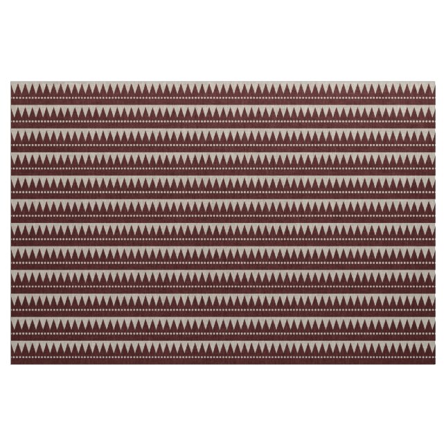 Aztec Mountains - Brown on White Fabric (Yard)