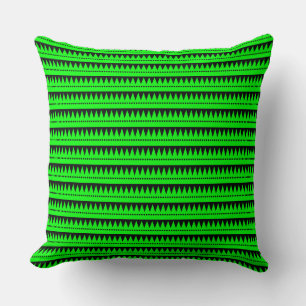 Aztec Mountains - Green with Black Cushion