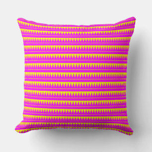 Aztec Mountains - Magenta with Yellow Cushion