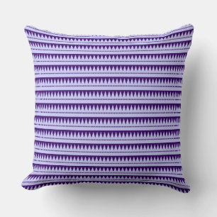 Aztec Mountains - Powder Blue on Deep Purple Cushion