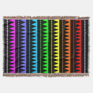 Aztec Mountains - Rainbow 02 Throw Blanket