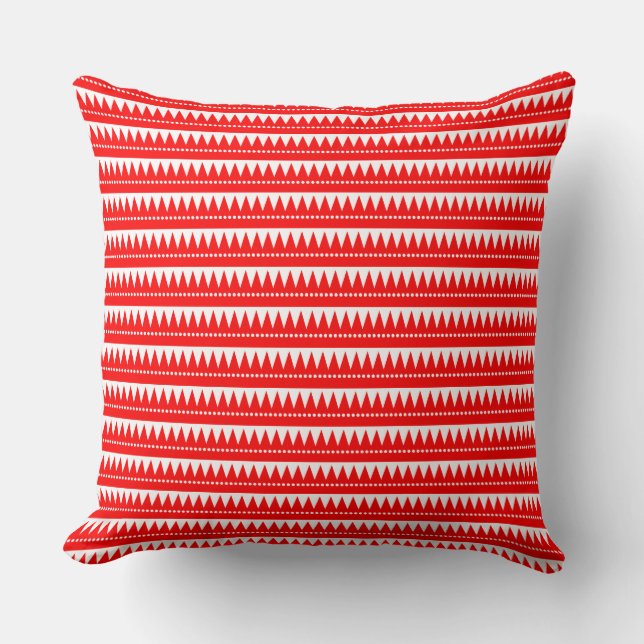 Aztec Mountains - Red with White Cushion (Front)