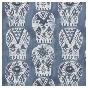 AZTEC MUERTOS Tribal Sugar Skull Pattern Fabric