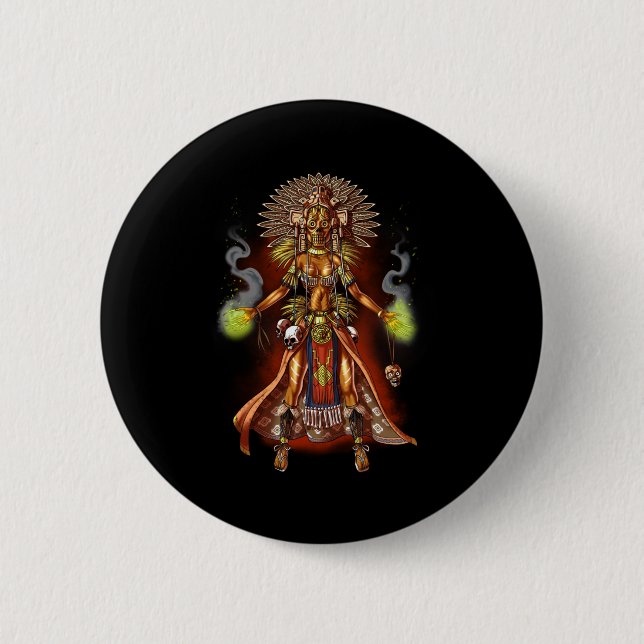 Aztec Mythology God Managua 6 Cm Round Badge (Front)