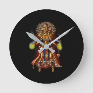 Aztec Mythology God Managua Round Clock