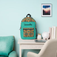Aztec Native American Design on Turquoise