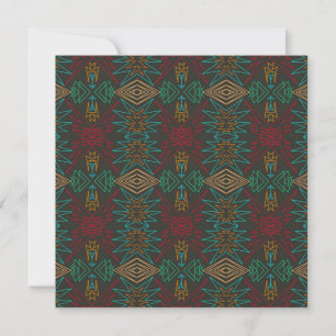 Aztec Native American Geometric Lined Pattern Art Card