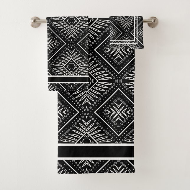 Aztec Native Pattern Bath Towel Set (Insitu)