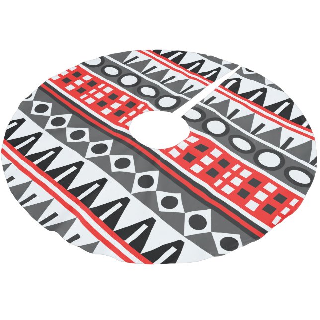 Aztec native pattern brushed polyester tree skirt (Angled)