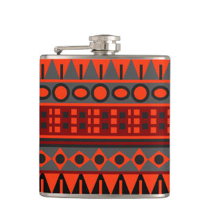 Aztec native pattern hip flask