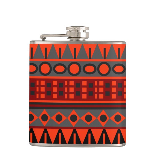Aztec native pattern hip flask (Front)