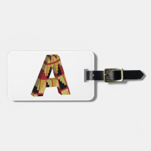 Aztec Navajo Pattern Letter A Luggage Tag
