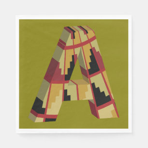 Aztec Navajo Pattern Letter A Napkin