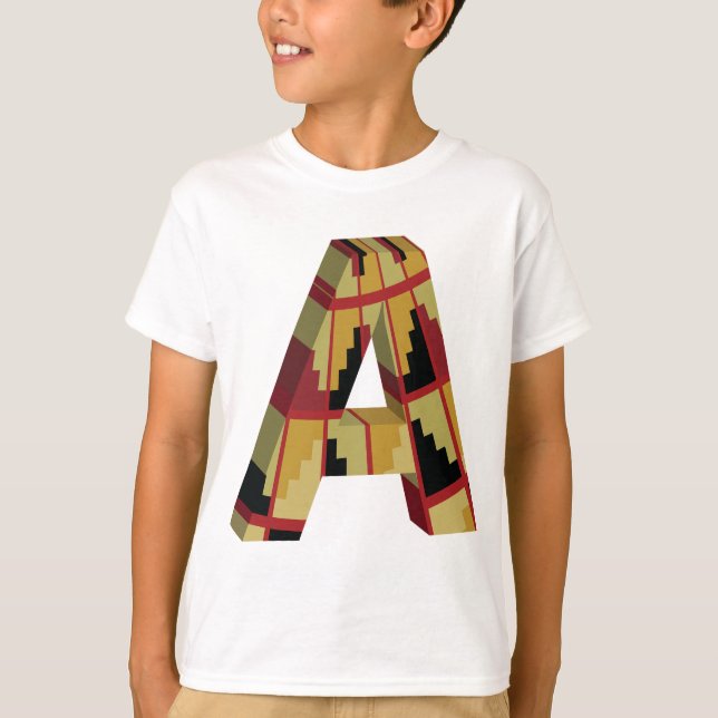 Aztec Navajo Pattern Letter A T-Shirt (Front)