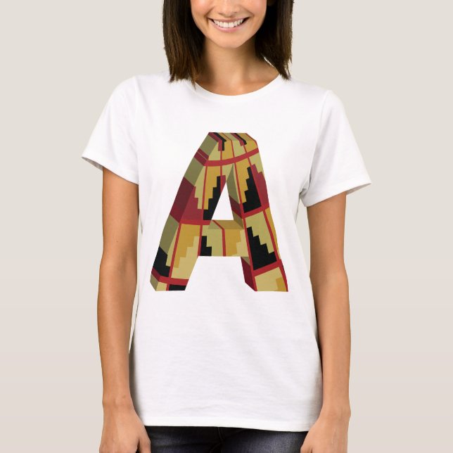 Aztec Navajo Pattern Letter A T-Shirt (Front)
