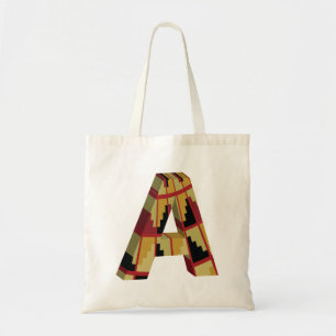 Aztec Navajo Pattern Letter A Tote Bag
