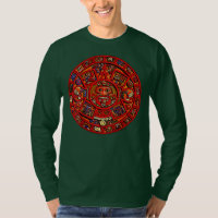Aztec or Mayan Calendar Design on BACK Maya Men