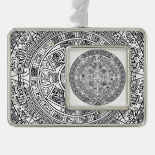 AZTEC OR MEXICA mexican Silver Plated Framed Ornament