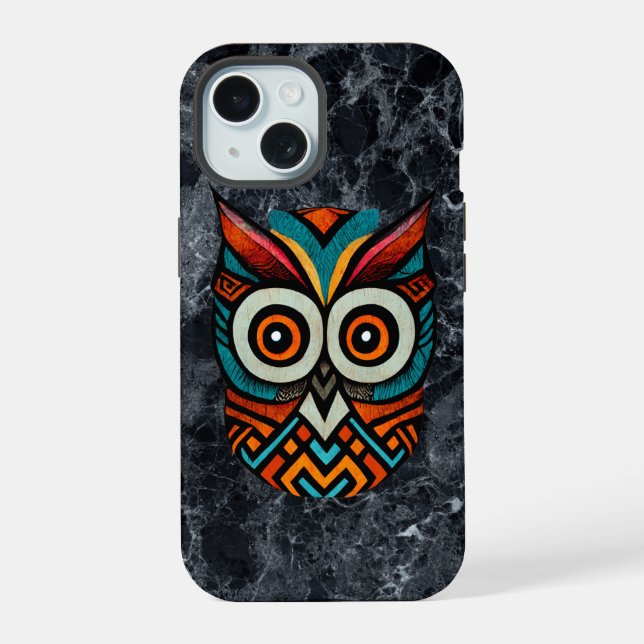 Aztec Owl iPhone 15 Case (Back)