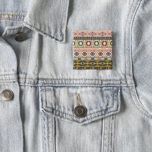 Aztec Pattern 15 Cm Square Badge