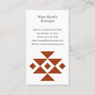 Aztec Pattern Boho Boutique Salon Business Card