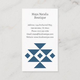 Aztec Pattern Boho Boutique Salon Business Card