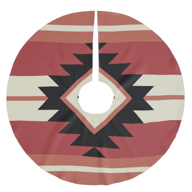 Aztec pattern brushed polyester tree skirt (Front)