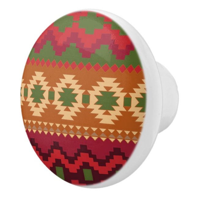 Aztec Pattern Ceramic Knob (Right)