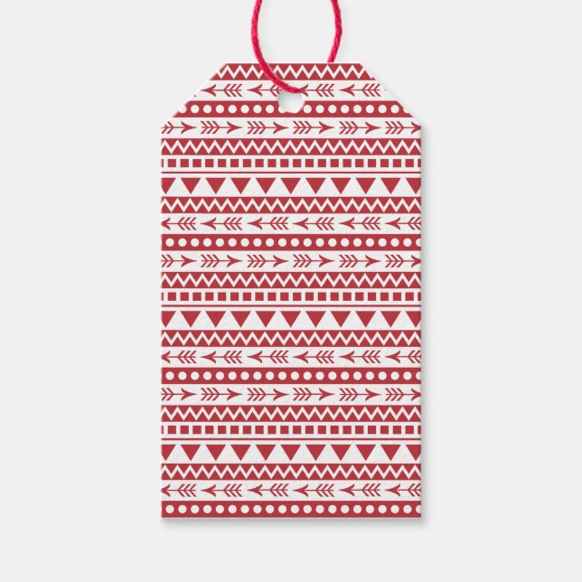 Aztec Pattern custom gift tags (Front)