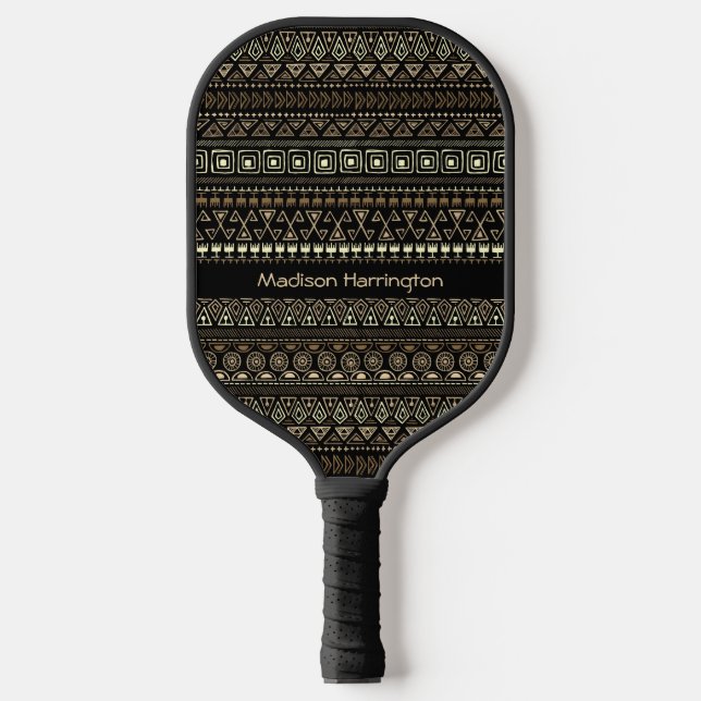 Aztec Pattern Custom Name Pickleball Paddle (Front)