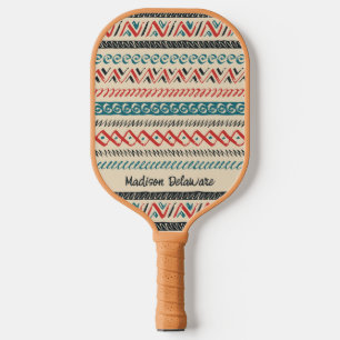 Aztec Pattern Custom Name Pickleball Paddle