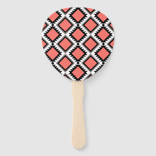 Aztec pattern hand fan