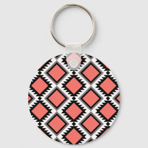Aztec pattern key ring