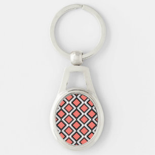 Aztec pattern key ring