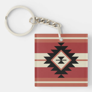 Aztec pattern key ring