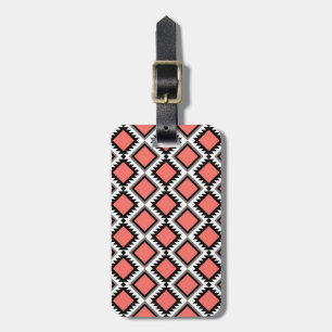 Aztec pattern luggage tag
